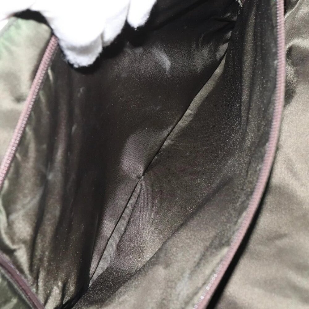 PRADA Hand Bag Nylon Khaki Silver Auth bs31898 - Picture 12 of 16